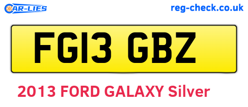 FG13GBZ are the vehicle registration plates.