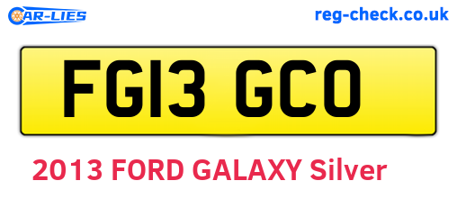 FG13GCO are the vehicle registration plates.
