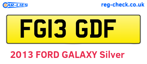 FG13GDF are the vehicle registration plates.