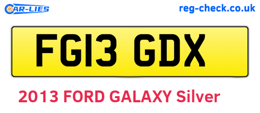 FG13GDX are the vehicle registration plates.