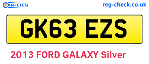 GK63EZS are the vehicle registration plates.