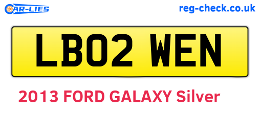 LB02WEN are the vehicle registration plates.