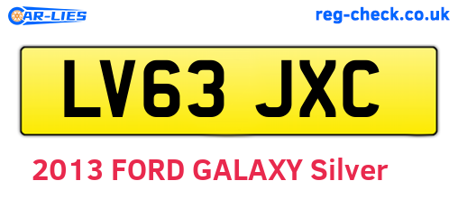 LV63JXC are the vehicle registration plates.