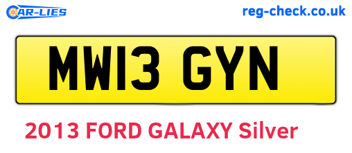 MW13GYN are the vehicle registration plates.