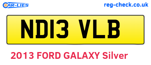 ND13VLB are the vehicle registration plates.