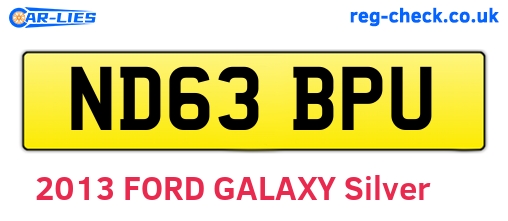 ND63BPU are the vehicle registration plates.