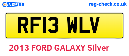 RF13WLV are the vehicle registration plates.