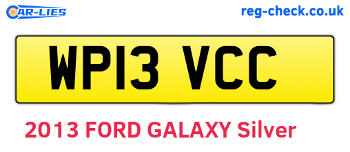 WP13VCC are the vehicle registration plates.