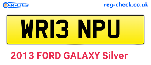 WR13NPU are the vehicle registration plates.