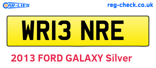 WR13NRE are the vehicle registration plates.