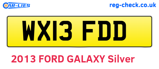 WX13FDD are the vehicle registration plates.