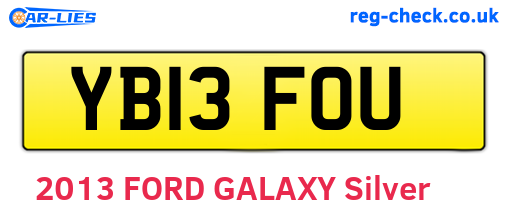YB13FOU are the vehicle registration plates.