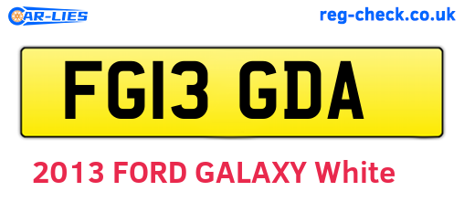 FG13GDA are the vehicle registration plates.