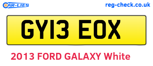 GY13EOX are the vehicle registration plates.