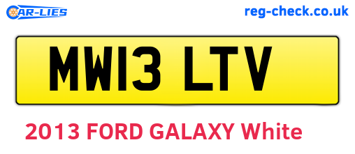 MW13LTV are the vehicle registration plates.