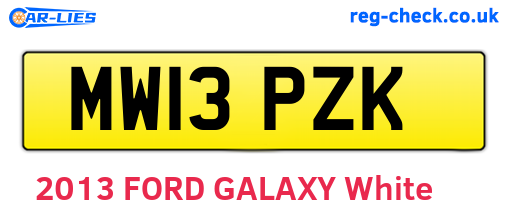 MW13PZK are the vehicle registration plates.