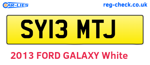 SY13MTJ are the vehicle registration plates.