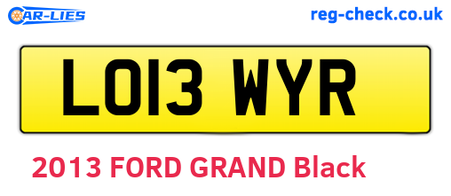 LO13WYR are the vehicle registration plates.