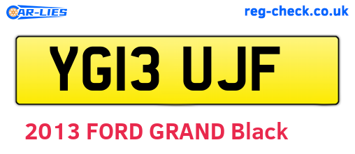 YG13UJF are the vehicle registration plates.