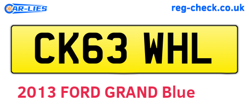 CK63WHL are the vehicle registration plates.