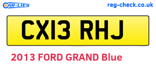 CX13RHJ are the vehicle registration plates.