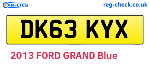 DK63KYX are the vehicle registration plates.