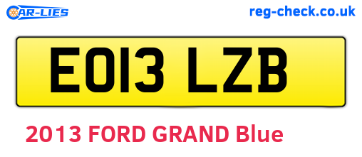 EO13LZB are the vehicle registration plates.