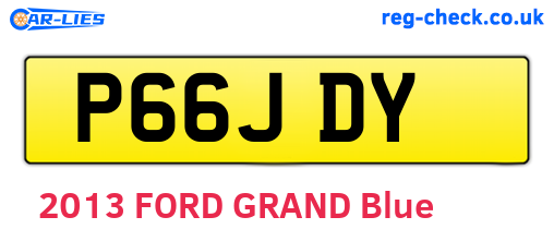 P66JDY are the vehicle registration plates.