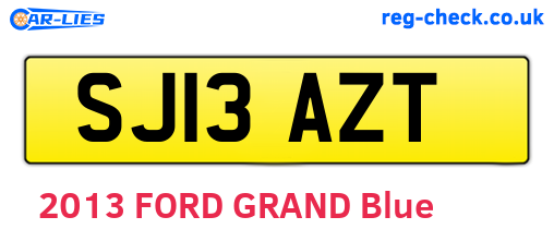 SJ13AZT are the vehicle registration plates.