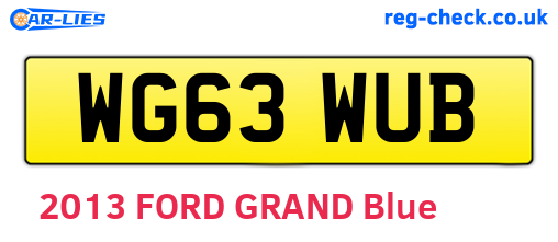 WG63WUB are the vehicle registration plates.