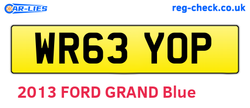 WR63YOP are the vehicle registration plates.