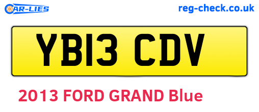 YB13CDV are the vehicle registration plates.