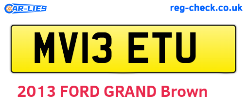 MV13ETU are the vehicle registration plates.