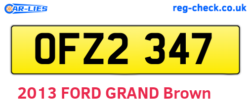 OFZ2347 are the vehicle registration plates.