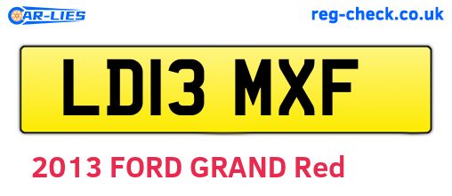 LD13MXF are the vehicle registration plates.