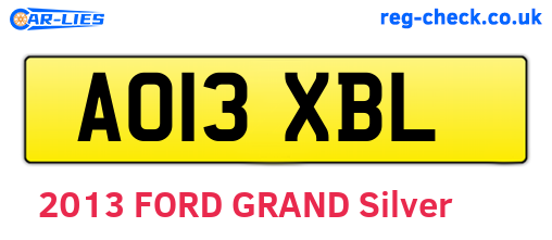 AO13XBL are the vehicle registration plates.