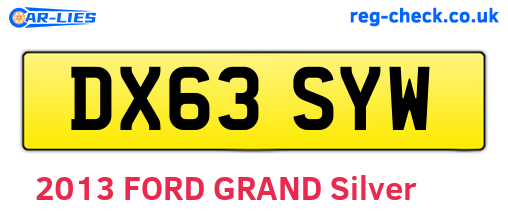 DX63SYW are the vehicle registration plates.