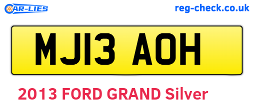 MJ13AOH are the vehicle registration plates.