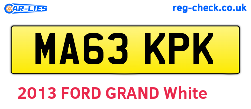 MA63KPK are the vehicle registration plates.
