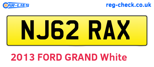 NJ62RAX are the vehicle registration plates.