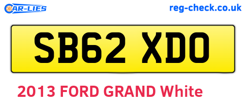 SB62XDO are the vehicle registration plates.
