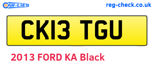 CK13TGU are the vehicle registration plates.