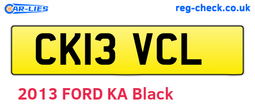CK13VCL are the vehicle registration plates.
