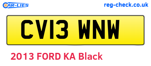CV13WNW are the vehicle registration plates.