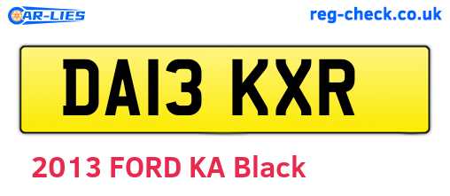 DA13KXR are the vehicle registration plates.