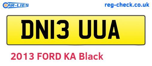 DN13UUA are the vehicle registration plates.