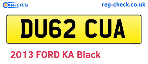 DU62CUA are the vehicle registration plates.