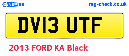 DV13UTF are the vehicle registration plates.