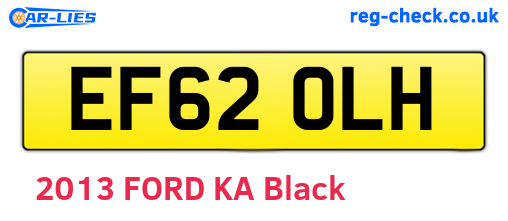 EF62OLH are the vehicle registration plates.