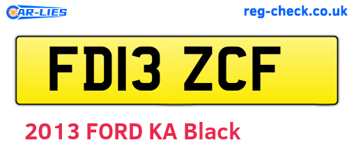 FD13ZCF are the vehicle registration plates.